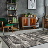 5' x 8' Grey Abstract Design Indoor Area Rug