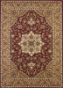Red Beige Machine Woven Traditional Medallion Octagon Indoor Area Rug