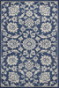 8'x11' Denim Blue Machine Woven UV Treated Floral Traditional Indoor Outdoor Area Rug