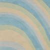 5'x8' Ocean Blue Beige Hand Tufted Abstract Waves Indoor Area Rug
