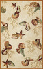 2'x3' Beige Hand Hooked Sea Shells Indoor Accent Rug