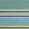 2'x3' Ocean Blue Hand Hooked UV Treated Awning Stripes Indoor Outdoor Accent Rug