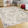 3' x 5' Grey Floral Vines Area Rug