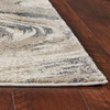 7' Natural Beige Machine Woven Abstract Waves Indoor Runner Rug