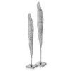 Rough Silver Tall Thin Set of 2 Leaves