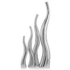 Set of 2 Modern Tall Silver Squiggly Vases