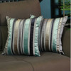 Set of 2 Blue Variegated Stripe Decorative Pillow Covers