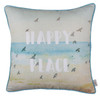 Square Happy Place Beach Quote Decorative Throw Pillow Cover