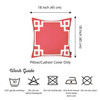 Square Red and White Geometric Decorative Throw Pillow Cover