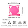 Bright Pink and White Geometric Decorative Throw Pillow Cover