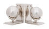 4.5" x 6.75" x 7.75" Alum Globe Bookend Set Of Two