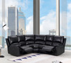 80" X 80" X 39" Black  Power Reclining Sectional