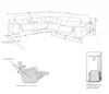 212" X 240" X 191.2" White Power Reclining 6"PC Sectional