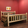 Natural Dark Brown Finish Low Post Cedar Log King Bed