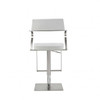 21" X 20" X 36-46" White Stainless Steel Bar Stool