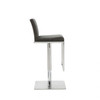 Sleek Dark Gray Faux Leather Adjustable Bar Stool