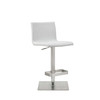 16.5" X 20" X 32-42" White Stainless Steel Bar Stool