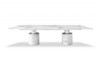 120" X 48" X 30" White Marble Stainless Steel Dining Table