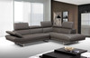 110" X 88" X 29" X 37" Dark Gray Leather Sectional and Chaise