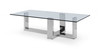 59" X 28" X 16" Clear Glass Coffee Table