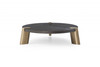 48" X 48" X 13" Wenge Veneer Stainless Steel Coffee Table