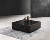 35" X 35" X 11" Black Square Marble Table