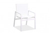 Set of 2 White Aluminum Dining Armed Chairs