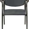 Set of 2 Deep Black Fabric Guest Arm Chairs