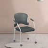 25" x 21" x 33.75" Grey Frame Plastic Fabric Guest Chair