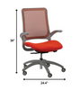 24.4" x 22.4" x 38" Orange Mesh / Fabric Office Chair