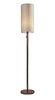 Walnut Wood Finish Floor Lamp with Slim Cylindrical Shade