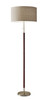 Mid-Century Modern Floor Lamp with Antique Brass and Walnut Wood Accents