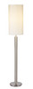 Floor Lamp Brushed Steel Metal Stout Pole with Tall Silk Shade