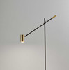 Black Metal Antique Brass Floor Lamp Tilt Arm LED Task Light