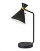 Asymmetrical Diabolo Black Metal Desk Lamp