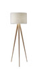 Treble Floor Lamp Three Natural Wood Finish Legs