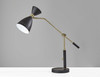 Brass Cinch Black Metal Adjustable Desk Lamp