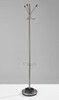 13" X 68" Brushed Steel Brushed Steel Stand  Coat Rack