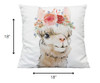 Happy Flower Llama Decorative Accent Pillow