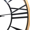 Round Metal  Wood Frame Columbus  Wall Clock