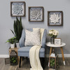 Grey Metal & Wood Framed Wall Flower