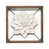 White Metal & Wood Framed Wall Flower