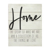 "Home" White Wood Metal Wall Decor