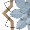 Light Blue Flower Metal and Wood Framed Wall Art