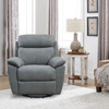 35.43" X 39.37" X 39.8" Grey Green Fabric Glider & Swivel Power Recliner with USB port