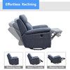 35.43" X 39.37" X 39.8" Blue Fabric Glider & Swivel Power Recliner with USB port