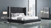 60" X 91" X 91" Black Faux Leather Bed King