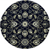 8'x10' Navy Blue Hand Woven UV Treated Traditional Floral Vines Indoor Outdoor Area Rug