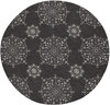 8' Charcoal Grey Hand Woven UV Treated Geometric Traditional Round Indoor Outdoor Area Rug