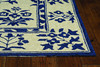 2'x3' Sand Blue Hand Hooked UV Treated Floral Traditional Indoor Outdoor Accent Rug